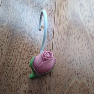 pink rose shower curtain hooks
